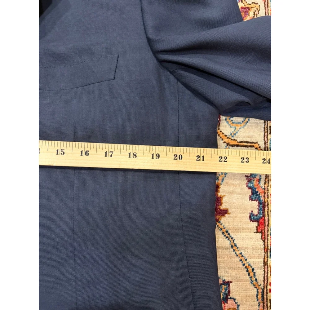 Brioni for Neiman Marcus Navy Super 150s Wool Blazer Italy Tailored 46L